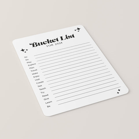 2024 Bucket List Printable | Instant Download – LittleSizzle