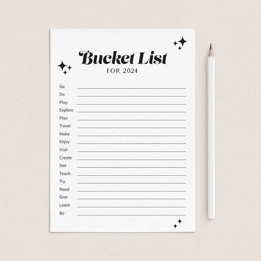 2024 Bucket List Printable by LittleSizzle