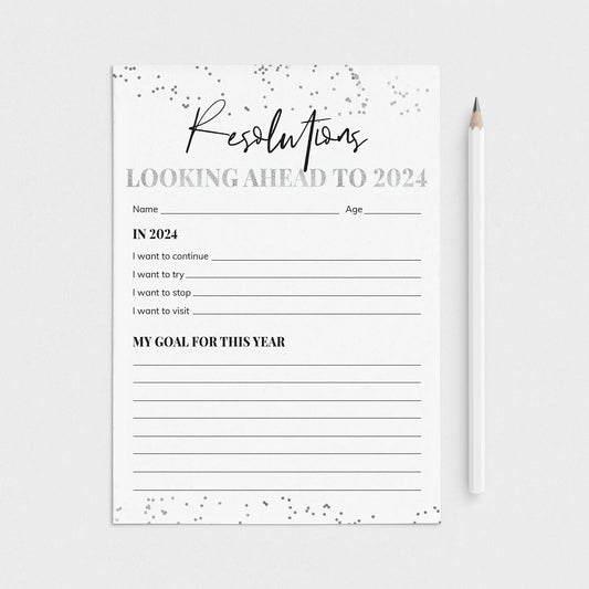 New Year Resolutions Card Printable by LittleSizzle