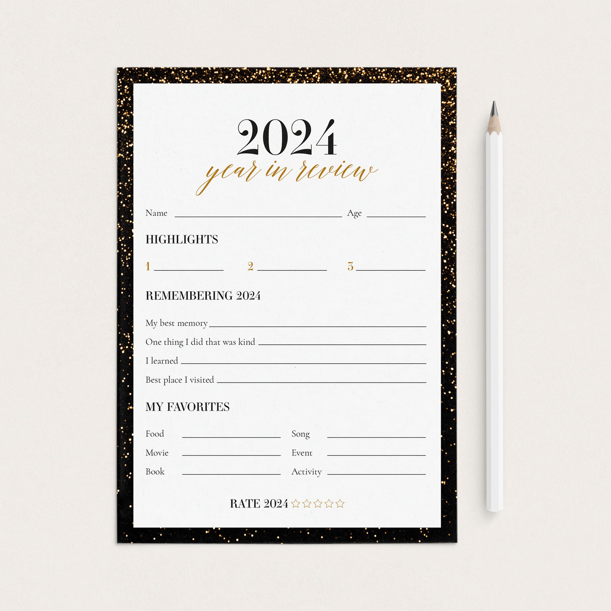 2024 End of Year Reflection Cards Printable by LittleSizzle