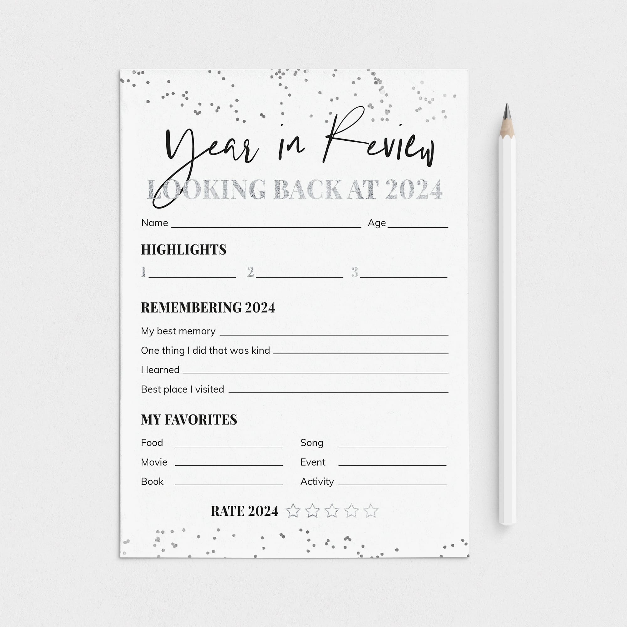 Year in Review Cards Printable by LittleSizzle