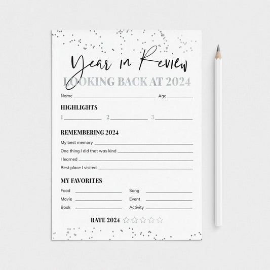 Year in Review Cards Printable by LittleSizzle