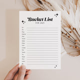 2025 Bucket List Printable