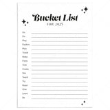 2025 Bucket List Printable by LittleSizzle