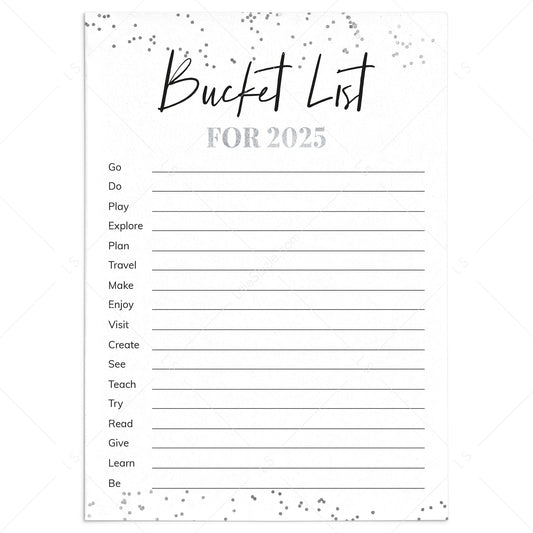 New Year Bucket List Printable by LittleSizzle