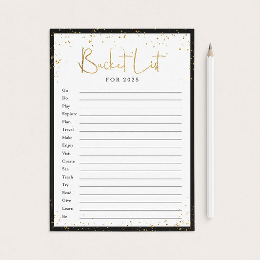 New Years Bucket List for 2025 Printable by LittleSizzle