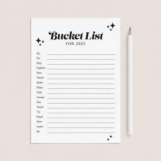 2025 Bucket List Printable by LittleSizzle