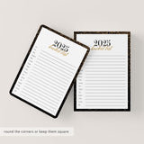 2025 New Year's Bucket List Card Printable