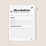 2025 New Year Resolutions Goal Setting List Printable by LittleSizzle