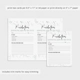 New Year Resolutions Card Printable