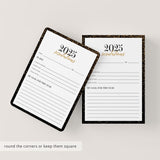 2025 Resolutions and New Year's Goals Card Printable