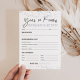 Silver New Year's Resolution Cards Printable
