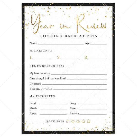 2025 Year In Review for Kids and Adults Printable by LittleSizzle
