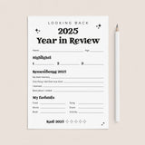 2025 End of Year Review Self Reflection Cards Printable by LittleSizzle