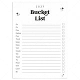 2027 Bucket List Printable by LittleSizzle