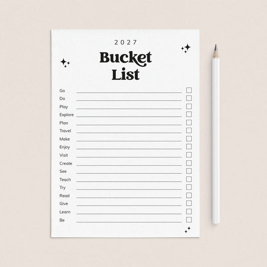 2027 Bucket List Printable by LittleSizzle