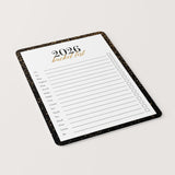 2026 New Year's Bucket List Card Printable