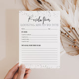 New Year Resolutions Card Printable