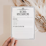 Gatsby New Years Party Printable 2026 Resolutions