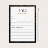 2026 Resolutions and New Year's Goals Card Printable by LittleSizzle