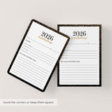 2026 Resolutions and New Year's Goals Card Printable