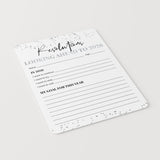 New Year Resolutions Card Printable