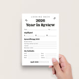 2026 End of Year Review Self Reflection Cards Printable