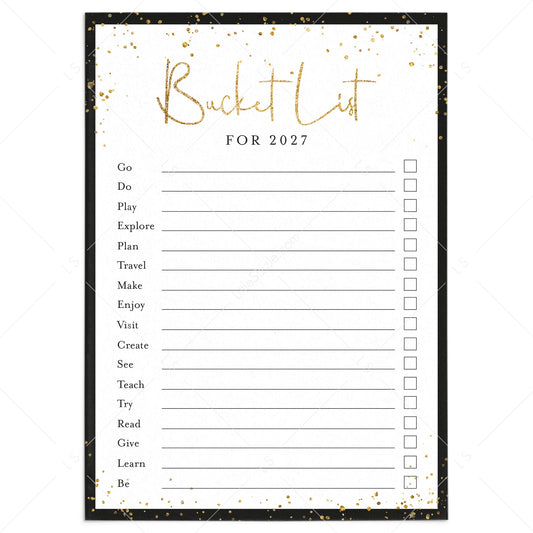 New Years Bucket List for 2027 Printable by LittleSizzle