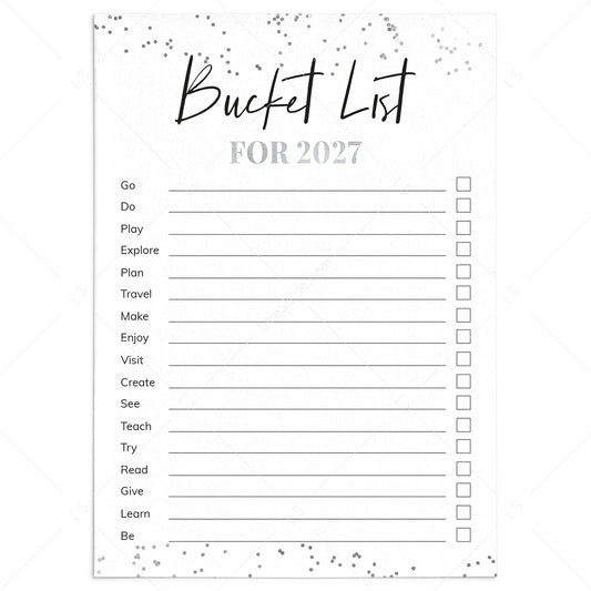 New Year Bucket List Printable by LittleSizzle