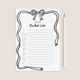 New Year Bucket List Card Digital Download Bow Theme by LittleSizzle