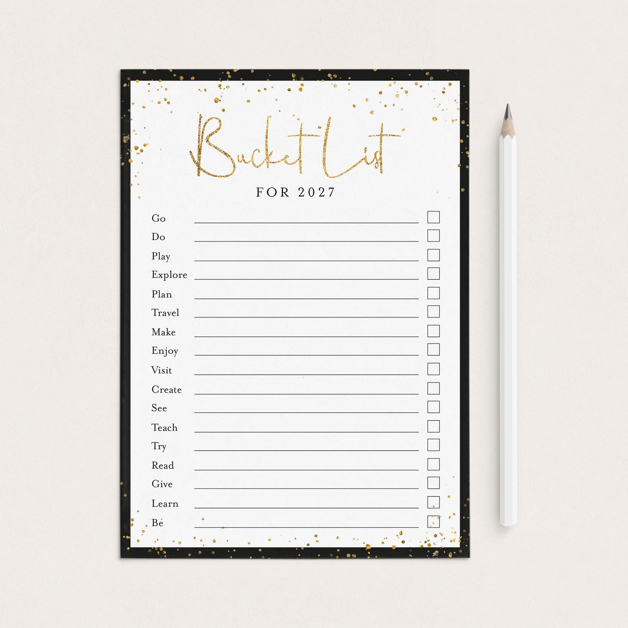 New Years Bucket List for 2027 Printable by LittleSizzle