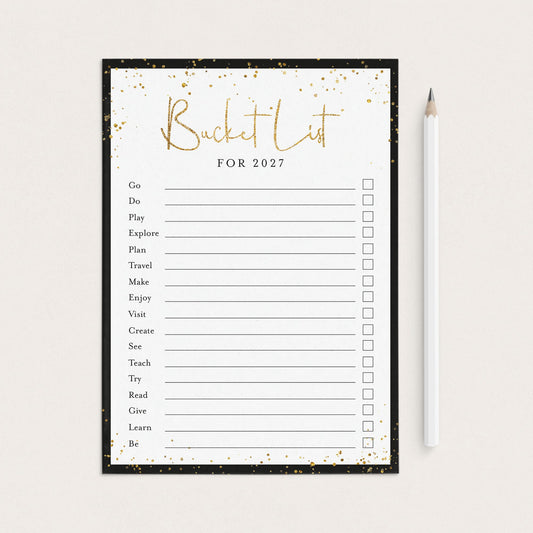 New Years Bucket List for 2027 Printable by LittleSizzle