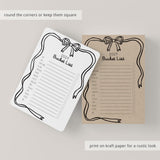 New Year Bucket List Card Digital Download Bow Theme