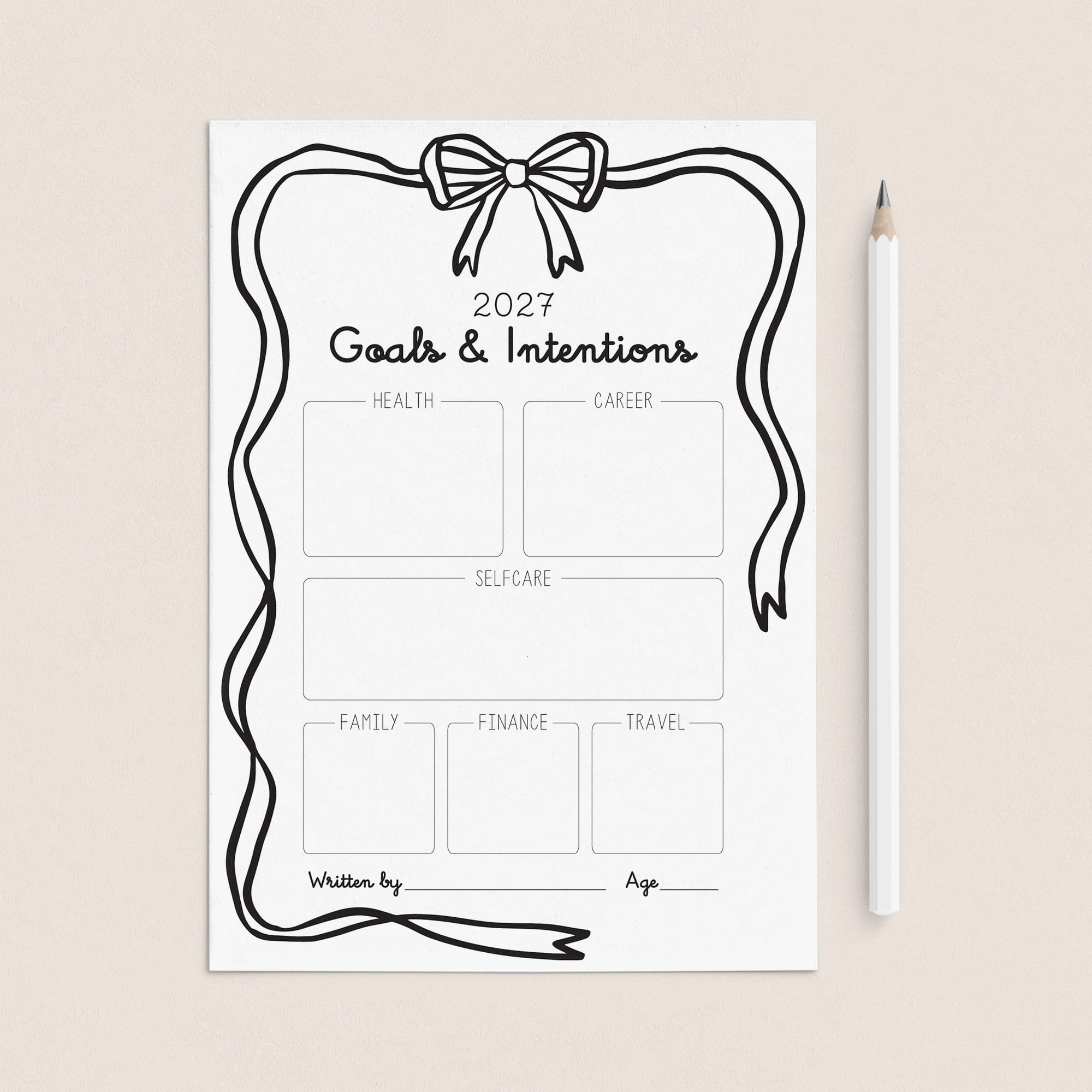 New Year Goal Setting Card Printable by LittleSizzle