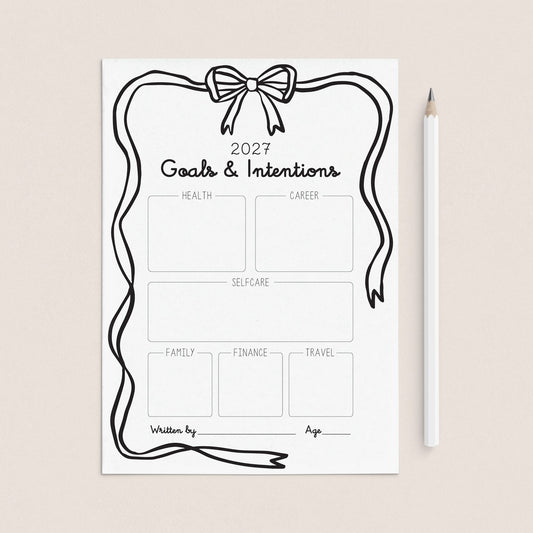 New Year Goal Setting Card Printable by LittleSizzle