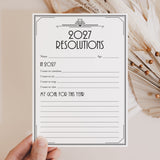 Gatsby New Years Party Printable 2027 Resolutions