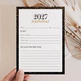 2027 Resolutions and New Year's Goals Card Printable