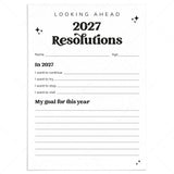 2027 New Year Resolutions Goal Setting List Printable by LittleSizzle
