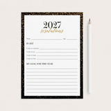 2027 Resolutions and New Year's Goals Card Printable by LittleSizzle