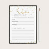 A printed resolution worksheet titled 'Resolutions Looking Ahead to 2027' with lined writing sections, placed on a light beige background next to a white pencil.
