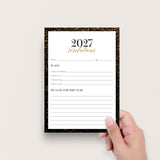 2027 Resolutions and New Year's Goals Card Printable