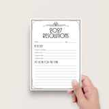 Gatsby New Years Party Printable 2027 Resolutions