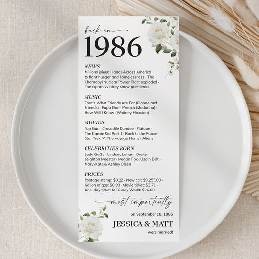 40th Wedding Anniversary Decorations Back in 1986 Cards by LittleSizzle