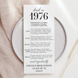 50th Class Reunion Table Card Class of 1976 Reunion Decorations