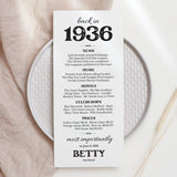 90th Birthday Decorations Born in 1936 Table Card