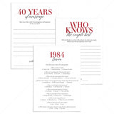 40th Anniversary Party Games Married in 1984 Ruby Wedding by LittleSizzle