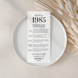 40th Birthday Party Decorations Back in 1985 Table Card by LittleSizzle