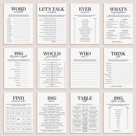 40th Class Reunion Games Printable Class of 1985 High School Reunion by LittleSizzle
