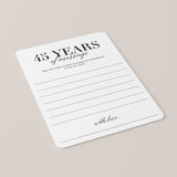 45th Wedding Anniversary Wishes & Advice Card Printable
