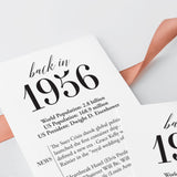 70th Birthday Party Decorations Back in 1956 Table Card